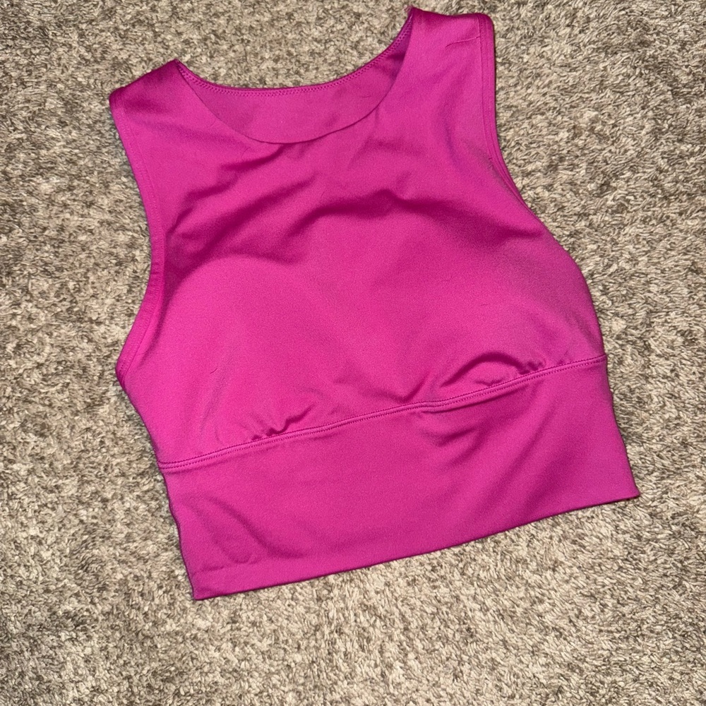 All in Motion Pink Fitted Crop Tank Top